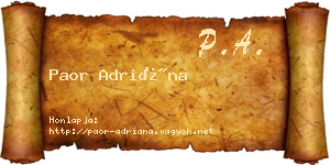 Paor Adriána névjegykártya